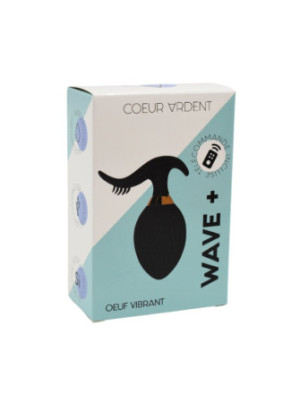 WAVE +, Un Œuf vibrant noir USB avec stimulation clitoridienne, doté d'une télécommande - B54BLK